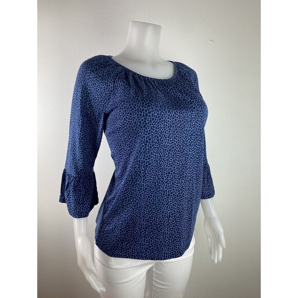 F. Michael Kors Top Size M Print Multicolor Blouse Ruffle Sleeve NWT $64 - Picture 3 of 9